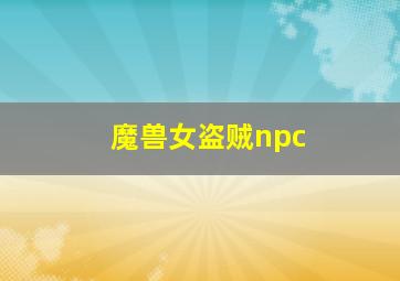 魔兽女盗贼npc,魔兽世界女盗贼npc