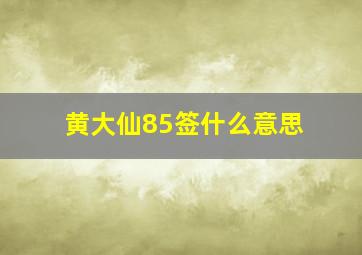 黄大仙85签什么意思,黄大仙第八十八号签