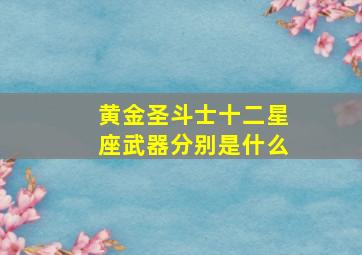 黄金圣斗士十二星座武器分别是什么,圣斗士黄金十二星座最强