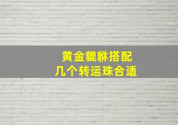 黄金貔貅搭配几个转运珠合适,黄金貔貅配一个黄金珠子好吗