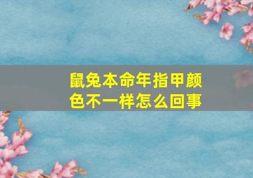 鼠兔本命年指甲颜色不一样怎么回事