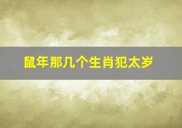 鼠年那几个生肖犯太岁,鼠年哪些生肖犯太岁