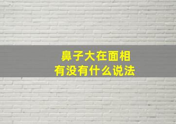 鼻子大在面相有没有什么说法,鼻子大面相好不好