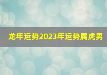 龙年运势2023年运势属虎男