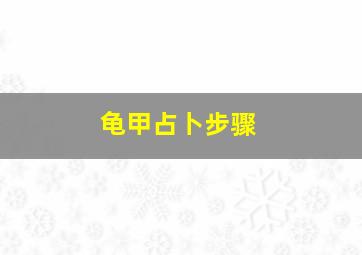 龟甲占卜步骤,龟甲占卜方法