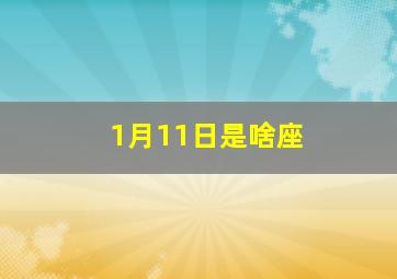 1月11日是啥座,1月11日是啥星座