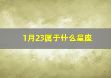 1月23属于什么星座,1月23号属于什么星座