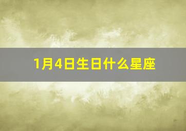 1月4日生日什么星座,1月4日生日命运