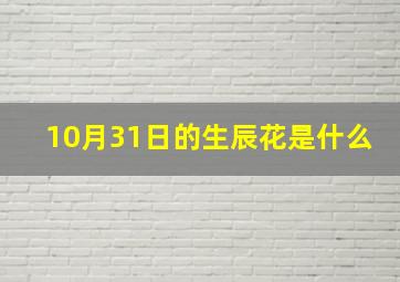 10月31日的生辰花是什么,10月31日生日花语