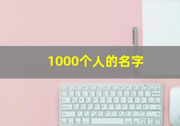 1000个人的名字,1000个人的名字的小说