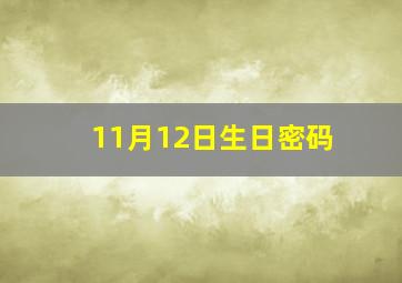 11月12日生日密码,11月12日阳历生日几号