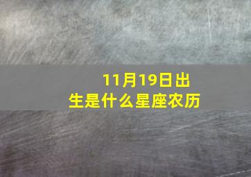 11月19日出生是什么星座农历,农历11月19日是什么星座