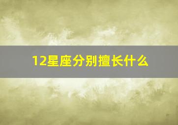 12星座分别擅长什么,十二星座分别擅长什么