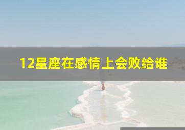 12星座在感情上会败给谁,12星座对感情