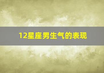 12星座男生气的表现,天秤座男生生气有什么表现