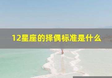 12星座的择偶标准是什么,十二星座的择偶准表排行榜