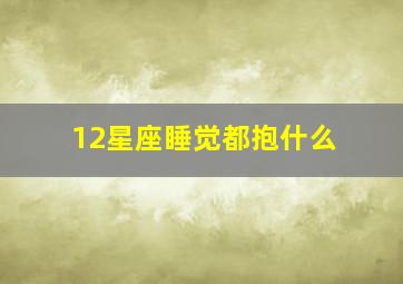 12星座睡觉都抱什么,12星座睡觉时听什么歌