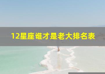 12星座谁才是老大排名表,十二星座中谁是老大