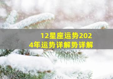 12星座运势2024年运势详解势详解,2024年每月运势