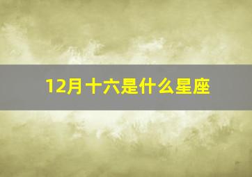 12月十六是什么星座