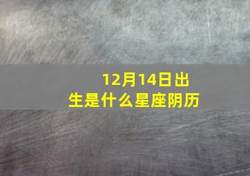 12月14日出生是什么星座阴历,我12月14日出生的