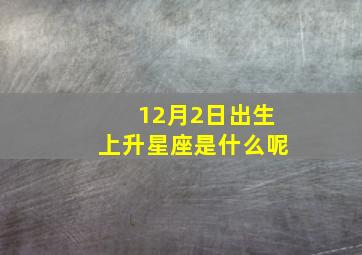 12月2日出生上升星座是什么呢,12月2日出生的星座是什么