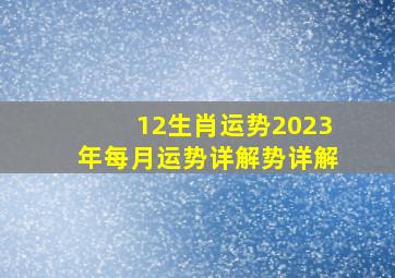 12生肖运势2023年每月运势详解势详解,十二生肖2023年运势及运程每月运程