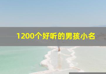 1200个好听的男孩小名,100个洋气小名乳名属龙