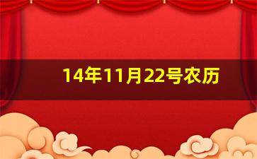 14年11月22号农历