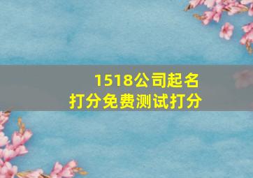 1518公司起名打分免费测试打分,158公司名称打分测试打分