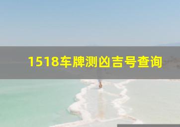 1518车牌测凶吉号查询