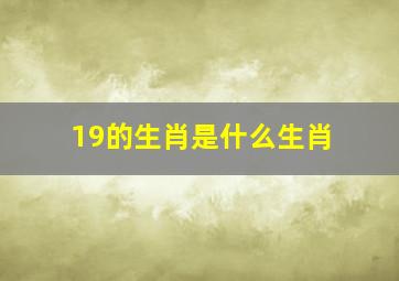 19的生肖是什么生肖,十九合家合双全打一生肖