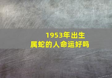 1953年出生属蛇的人命运好吗,1953年子时出生的生肖属蛇人是什么命