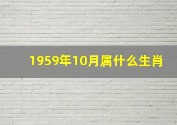 1959年10月属什么生肖,1959年属什么生肖