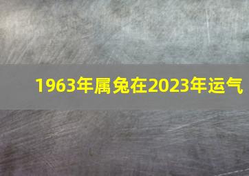 1963年属兔在2023年运气,属兔在2023年运势