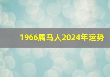 1966属马人2024年运势,查1966年属马人在2024的运气