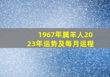 1967年属羊人2023年运势及每月运程,巨匠详解：属羊2023年全年运势运程及每月运程