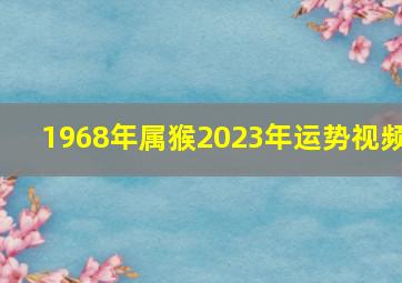 1968年属猴2023年运势视频,2023年猴男1968运势及运程