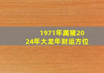 1971年属猪2024年大龙年财运方位,1971年属猪的在2024年好不好