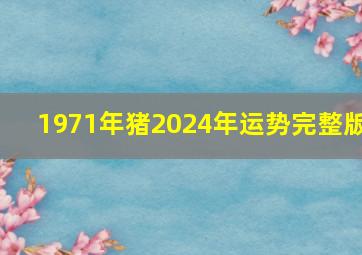 1971年猪2024年运势完整版,1971年猪男2024年运势完整版