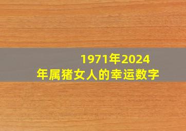 1971年2024年属猪女人的幸运数字,1971年猪女在2024年的运势