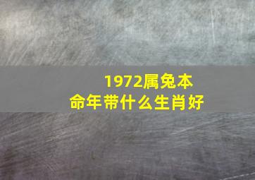 1972属兔本命年带什么生肖好,1972年本命年佩戴什么好