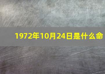 1972年10月24日是什么命,1972年10月24日农历是