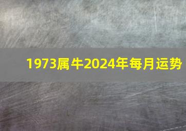 1973属牛2024年每月运势,1973年牛人在2024年每月运势