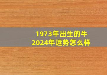 1973年出生的牛2024年运势怎么样,73年属牛人2024年运势运程