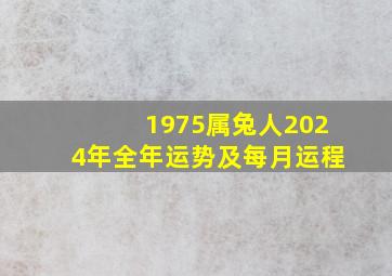 1975属兔人2024年全年运势及每月运程