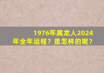 1976年属龙人2024年全年运程？是怎样的呢？,1976年2024年运势