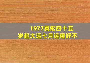 1977属蛇四十五岁起大运七月运程好不,1977属蛇45岁后十年大运运程