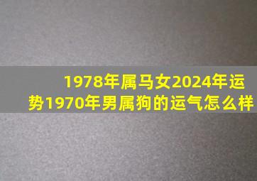 1978年属马女2024年运势1970年男属狗的运气怎么样,1978年2024年马年运势及运程