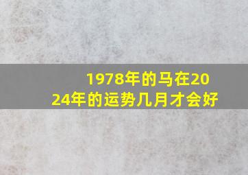 1978年的马在2024年的运势几月才会好,1978年属马人在2024年怎么样